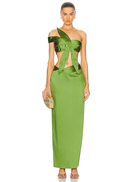 danny grease fancy dress Rent Cult Gaia Green Lissett Off Shoulder Mini Dress main image 0