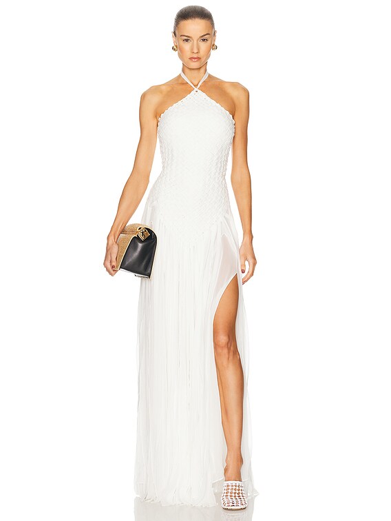 white christmas dresses GAIA DRESS: knit maxi dress with low-Back design – Live The Process main image 1