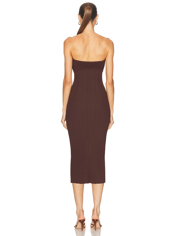 dress knitted autumn fur MICHELLE KNIT MIDI DRESS WITH FUR ACCENTS – AKIRA