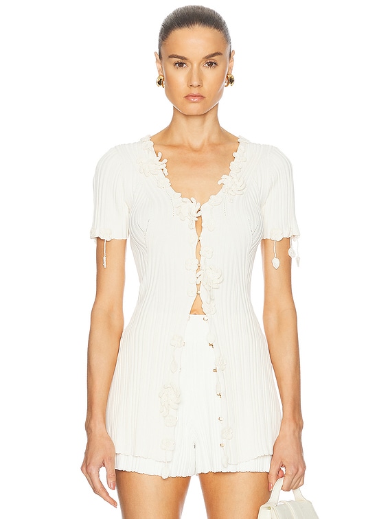 Cult Gaia for FWRD Zamara Knit Cardigan in Off White | FWRD