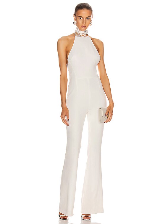 white netted jumpsuit