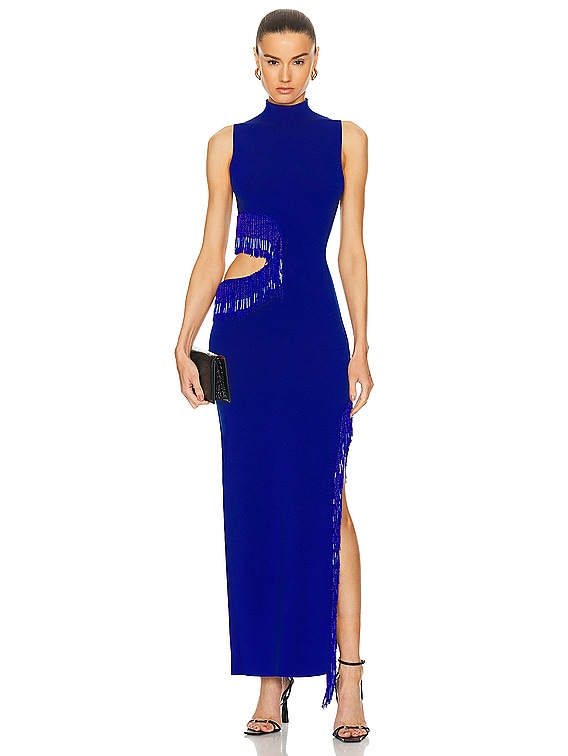 GALVAN Beaded Nova Dress in Ocean | FWRD GALVAN Beaded Nova Dress in Ocean | FWRD