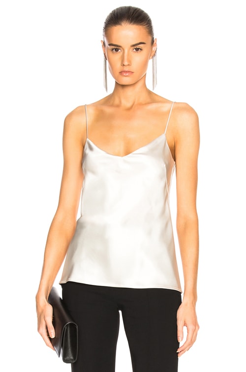 Galvan V-Neck Satin Top - Tops