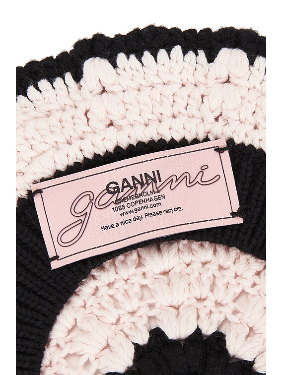 Ganni Cotton Crochet Beret in Primrose Pink | FWRD display picture 1