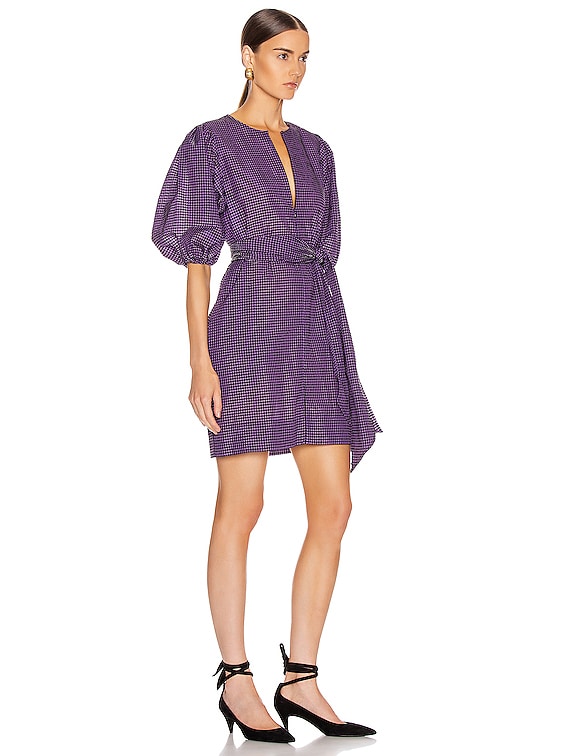 purple seersucker dress