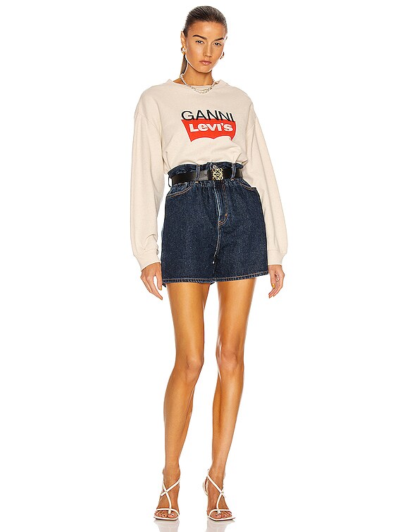 GANNI ×Levis デニム ショートパンツ　S Ganni x Levi's Denim Short in Dark Indigo | FWRD