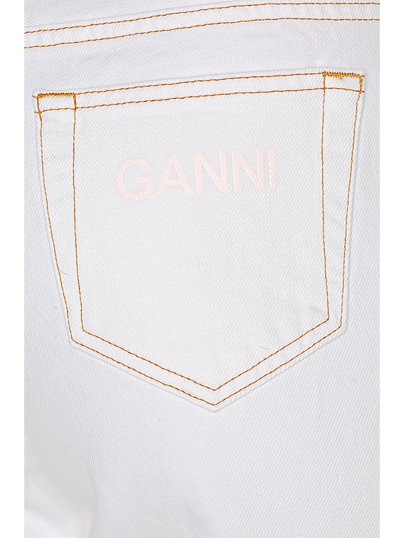 【関税込み】GANNI ホワイト Goddi HW ジーンズ Ganni White Denim in Bright White | FWRD