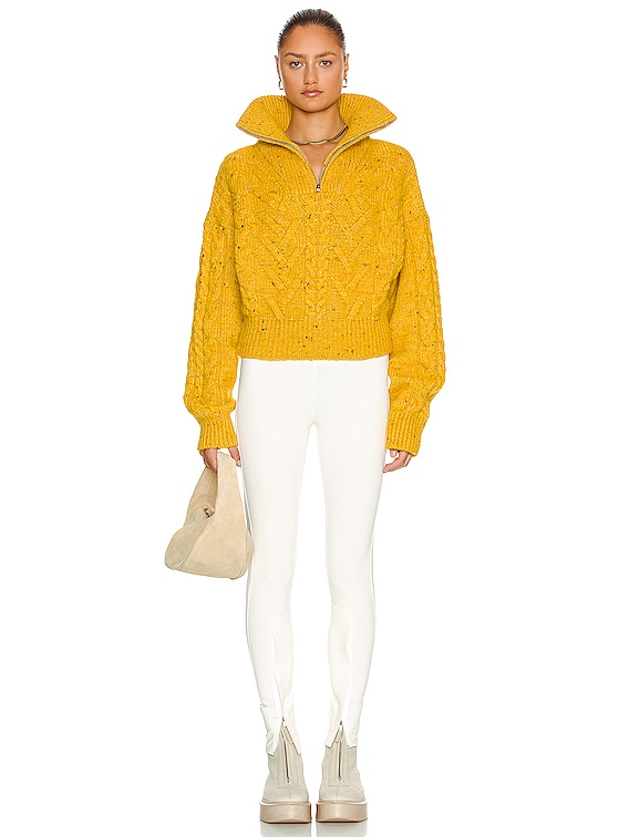 Ganni Cable Knit Sweater in Spectra Yellow | FWRD