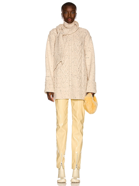 Ganni Cable Knit Sweater in Vanilla Ice | FWRD