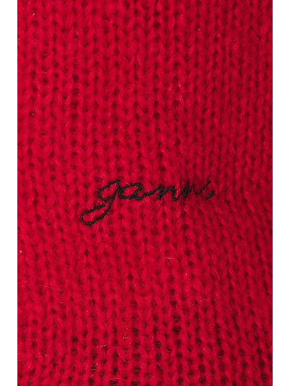 Ganni Mohair Cardigan in Racing Red | FWRD
