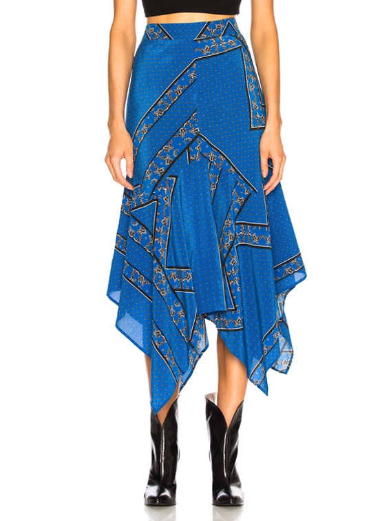 Gewond raken betreden statistieken Ganni Sandwashed Silk Skirt in Lapis Blue | FWRD