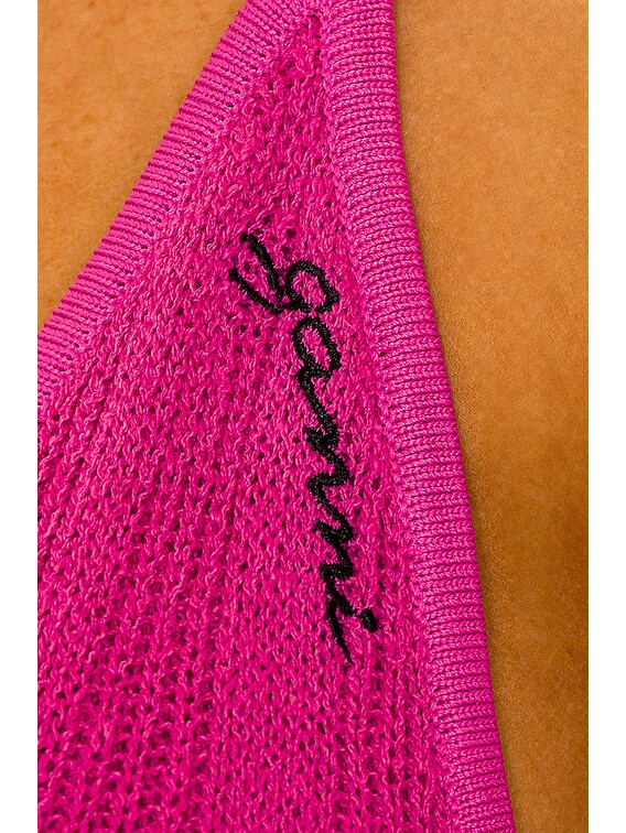 Ganni Mini Boucle Tank Top in Phlox Pink | FWRD