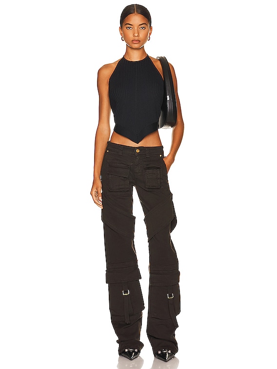 ✴︎GANNI ✴︎ Ganni Melange Knit Halter Top in Black | FWRD