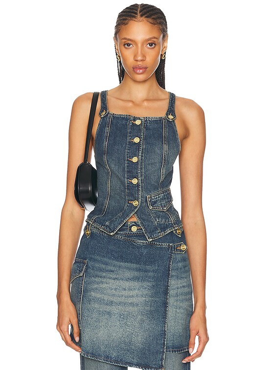 denim dress tank top Twill Denim Trapeze-Tank Dress