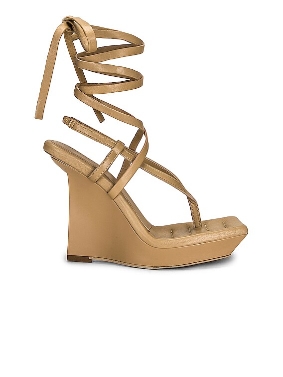 FWRD Women Shoes High Heels Wedges X RHW Lace Up Wedge Sandal in Taupe 