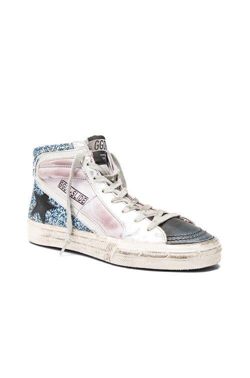 golden goose blue glitter