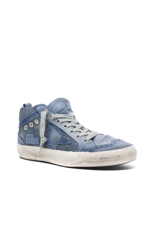 golden goose blue glitter sneakers