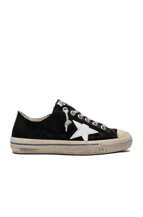 Golden Goose Velvet V Star 2 Sneakers in Black \u0026 White | FWRD