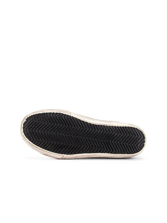 Golden Goose Slide Sneaker in White, Silver Glitter & Fuchsia Star | FWRD