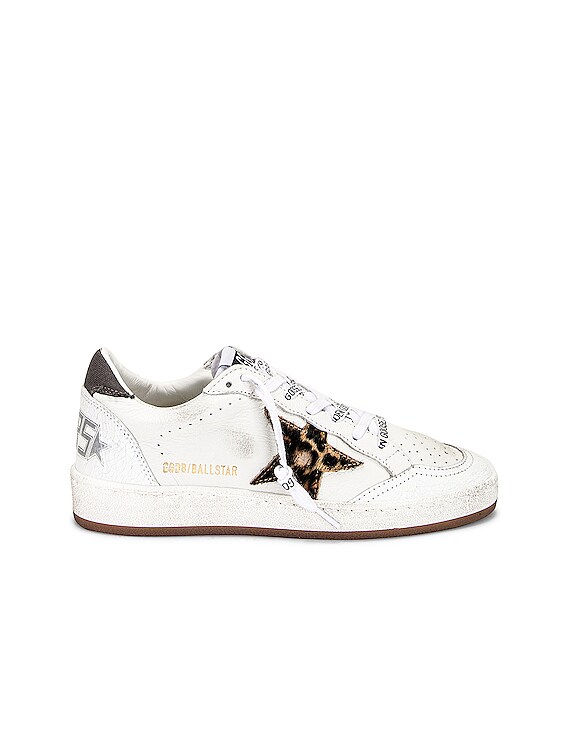 Golden Goose Ballstar Sneaker in White, Beige, Brown