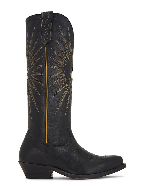 ミドルブーツ GOLDEN  Women Boots GWF00870F697790100 Black Kurt boots in glossy black leather with silver-colored