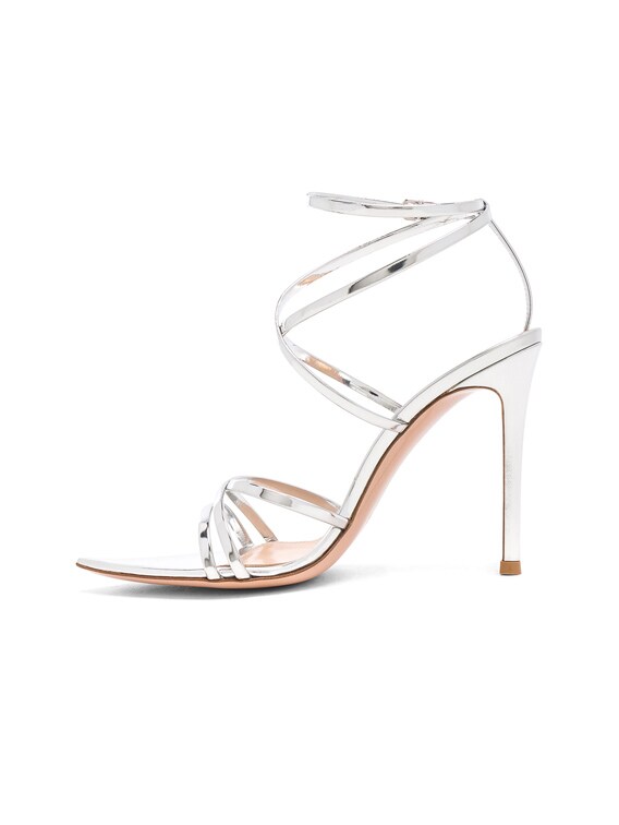 Gianvito Rossi Metallic Leather Kim Cross Strap Sandals in