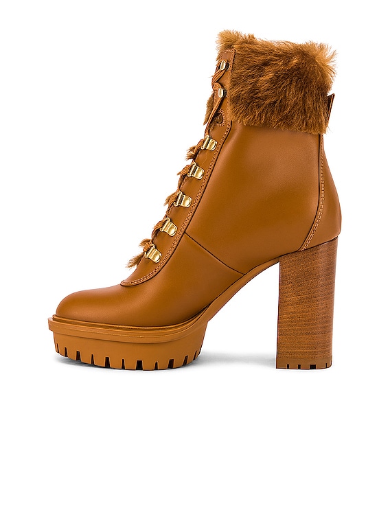 Gianvito Rossi Alaska Lace Up Boots in Tan