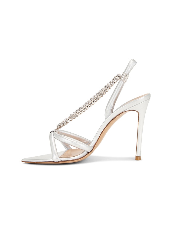 Gianvito Rossi Nappa Silk Heels in Silver | FWRD