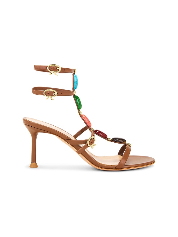 【送料&関税込】Gianvito Rossi Nappa Sandal Gianvito Rossi Shanti Nappa Sandal in Cuoio | FWRD