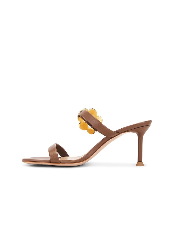 【★完売必至★】Gianvito Rossi ☆ KEINNA MULE ミュール Gianvito Rossi - Brown Raffia & Leather Mule, 60mm