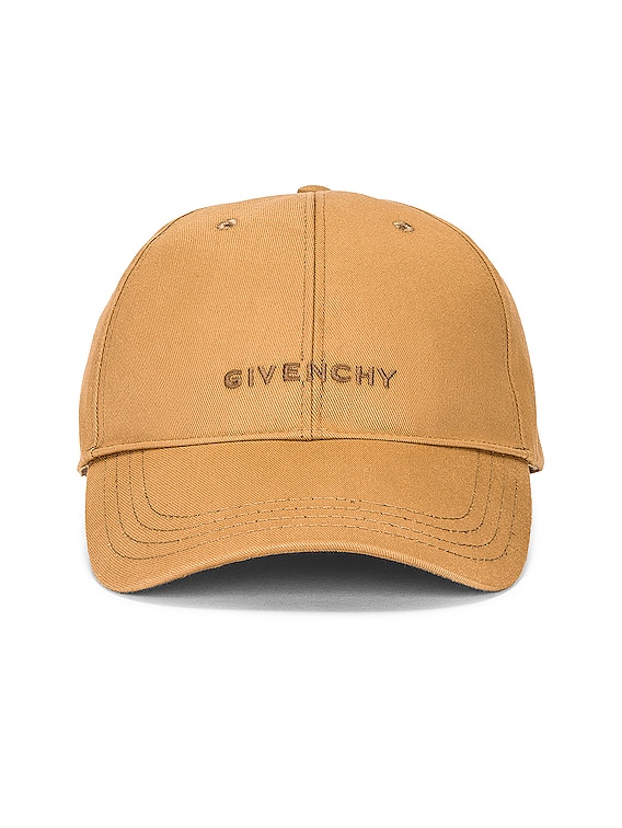 Givenchy Curved Cap With Embroidered Logo in Beige Camel | FWRD