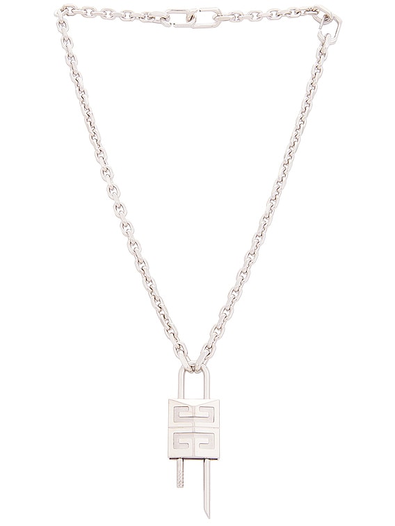 Givenchy Silver Small G Chain Lock Necklace Givenchy