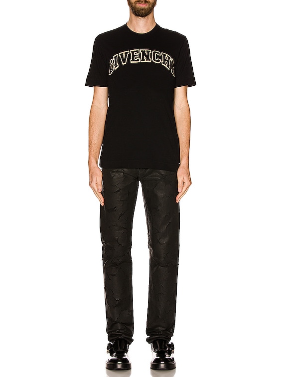 Givenchy Crackled Paint Denim Slim Fit Pants in Black | FWRD