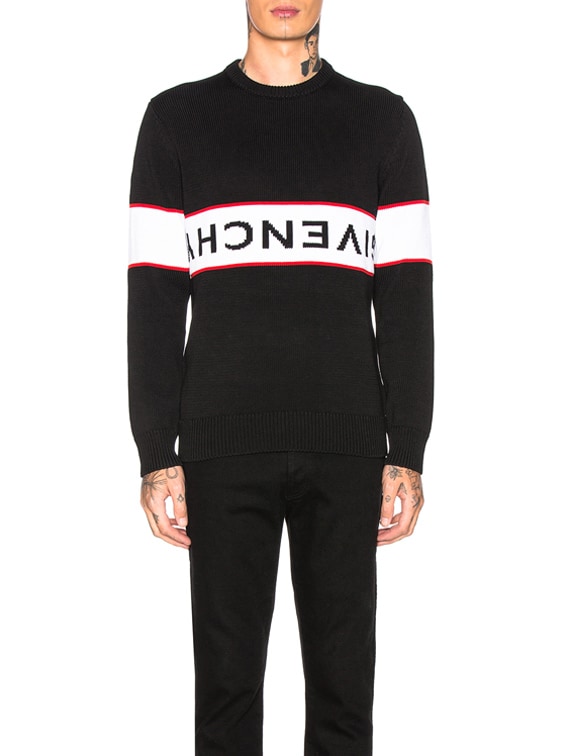 Givenchy Upside Down Logo Sweater in Black | FWRD