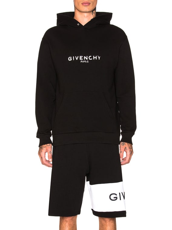 Givenchy Logo Hoodie in Black FWRD