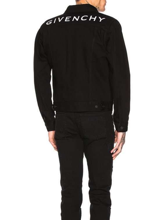 Givenchy Logo Denim Jacket in Black | FWRD