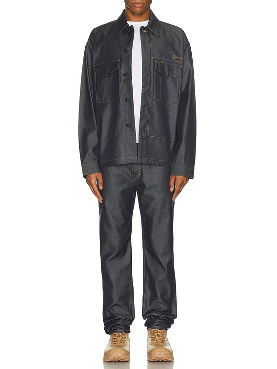 Givenchy Military Denim Jacket in Indigo Blue | FWRD