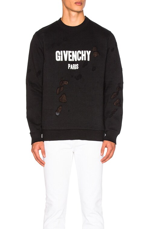 Givenchy Destroyed Sweatshirt in Black 