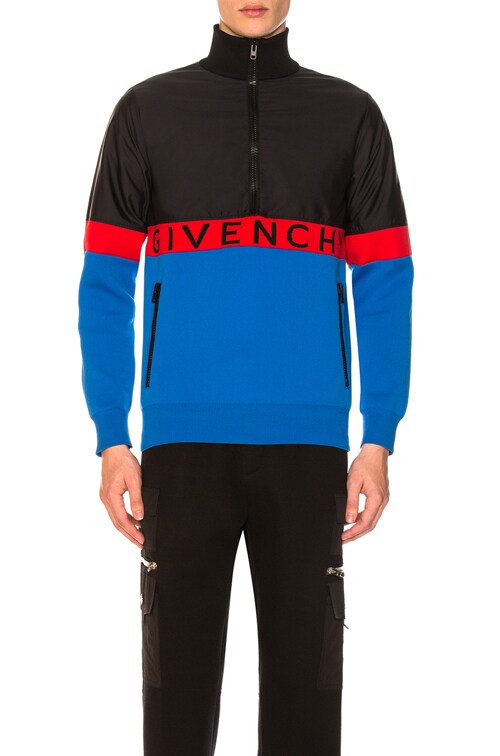 Givenchy Half-Zip Colorblock Jacket in Electric Blue | FWRD