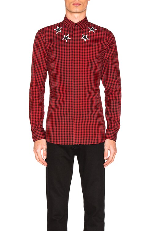 Givenchy Plaid Shirt in Red | FWRD