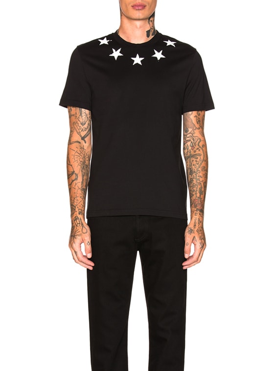 Givenchy Star Collar Tee in Black | FWRD