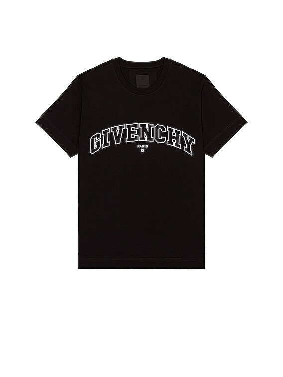 Givenchy Classic Fit College Embroidery T-Shirt in Black | FWRD