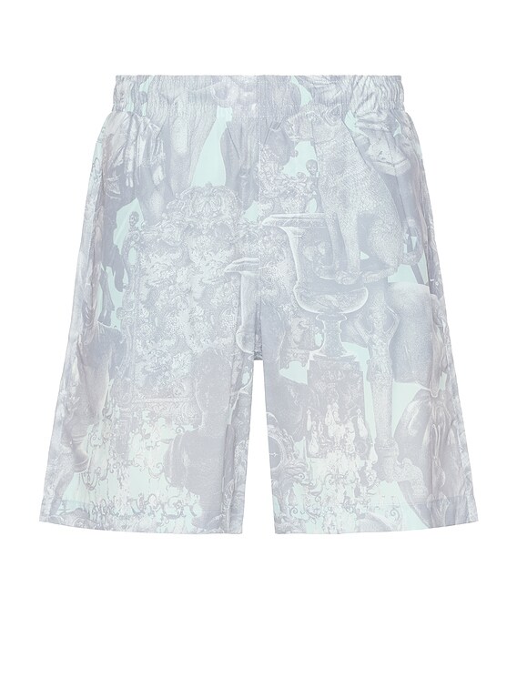 Givenchy Logo Embroidery Swim Shorts in Prussian Blue & Grey | FWRD