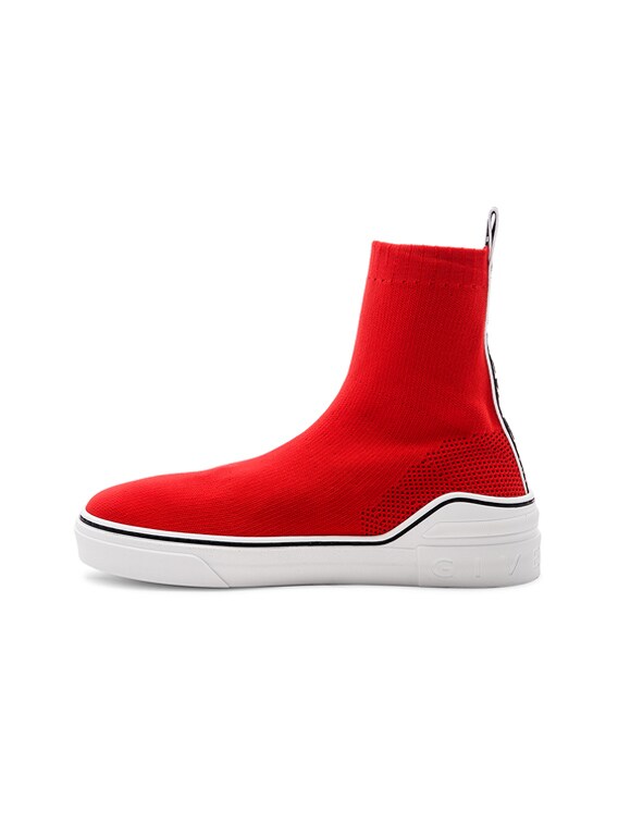 red sock sneakers