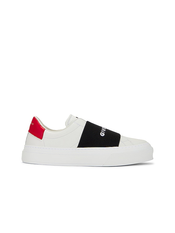 Givenchy Elastic City Sport Sneaker Elastic in White, Red & Black | FWRD