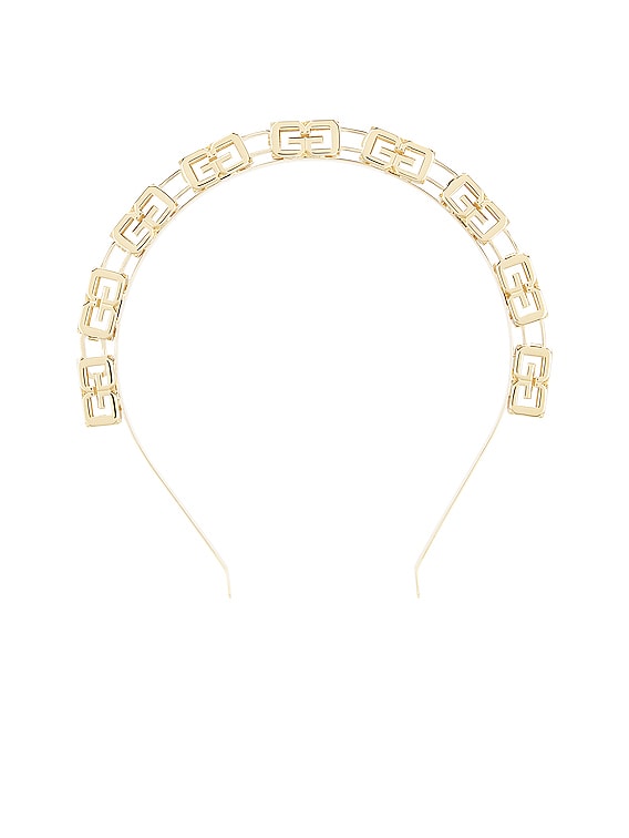【GIVENCHY】g cube gold-tone headband Givenchy G Cube Golden Headband in Golden Yellow | FWRD