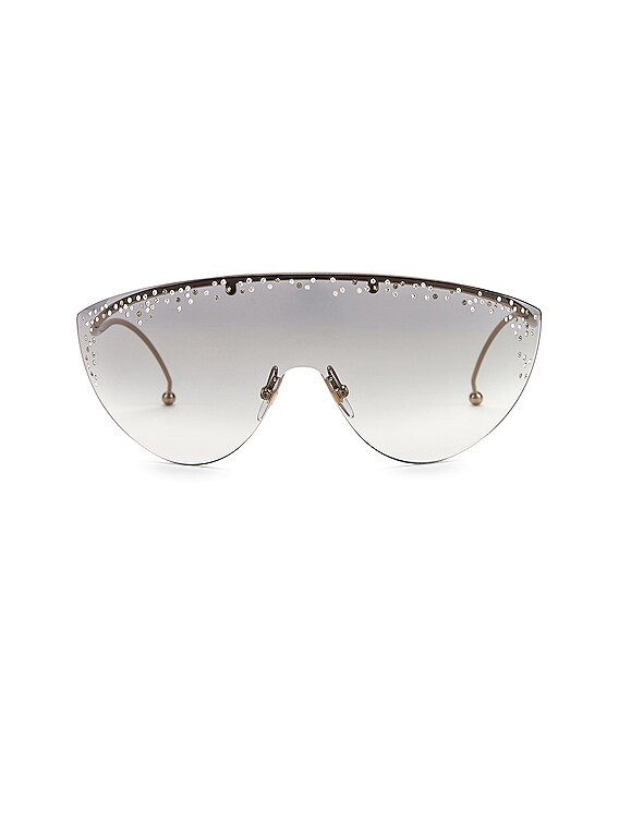 Givenchy Shield Sunglasses in Gold & Grey | FWRD display picture 1