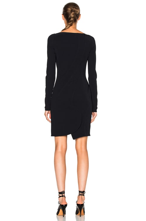 ワンピース GIVENCHY BLACK VISCOSE MINI DRESS Givenchy Long Sleeve Mini Dress in Black | FWRD