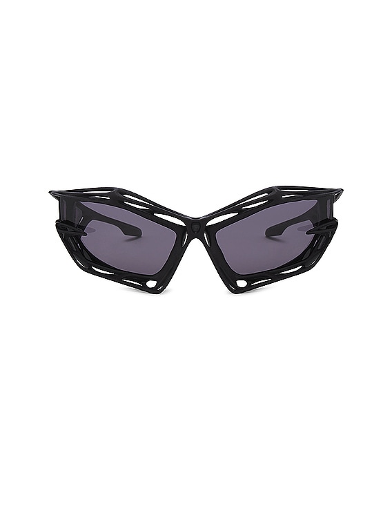 Givenchy Giv Cut Cage Sunglasses in Matte Black & Smoke | FWRD