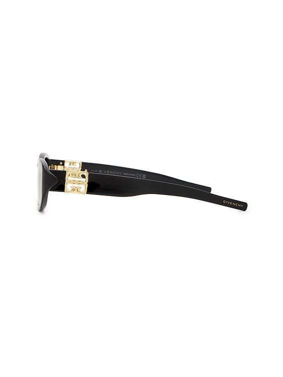 Givenchy 4G Liquid Sunglasses in Shiny Black & Smoke | FWRD